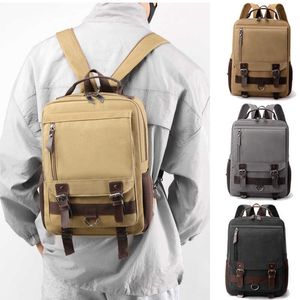 Canvas Backpack Men's Backpack Travel Small Backpack Single Shoulder Bag Large Capacity Multifunctional Backpack 240415