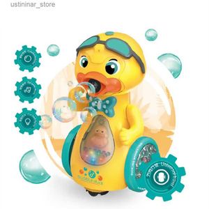 Sand Play Water Fun Duck Bubble Machine Toys for Kids Electric Sap Blower Light Music Maker Automatic Childrens Giochi estivi per estate giochi L47