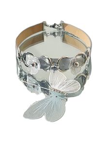 Schmuck Nische Neues chinesisches Stil Silber Gradienten Blumen Schmetterling Halshals Kette Halskette Halshalle Weibchen