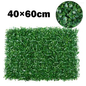 Flores decorativas Plantas artificiais paredes de folhagem Hedge Grass Mat Greenery Painéis de cerca de 40x60cm Home Garden Ganeca simulada Plantas