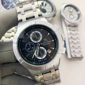 ساعة معصم Maurice Lacroix Ben Tao Series Three Eye Chronograph Formance and Disual Top Luxury Leather Logos Masculinos Masculinos