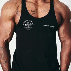 Herr t-shirts 2023 sommar ny TSP vintage vit stringer västens bomull snabbtorkande andningsbara stretch joggar gym sport bodybuilding väst T240411