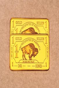 Other Arts and Crafts 1oz 24K Gold Plated United States Buffalo Gold Bar Bullion Coin Collection9845116