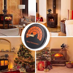 Magnetic Fireplace Fan Stove Thermometer for Log Wood Burner Barbecue Oven Temperature Gauge Meter Tool