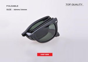 Fabrikens toppkvalitet Classic 50mm fyrkantiga fällbara solglasögon Män kvinnor överdimensionerade 54 mm solglasögon Kördesigner Folding Lens Mat2382050