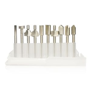 Cmcp 10pcs hss yönlendirici bitleri ahşap kesici frezeleme dremel rotary alet seti 1/8 