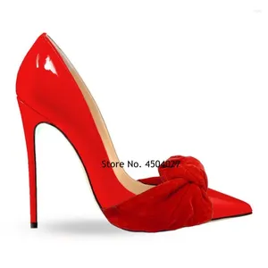 Dress Shoes Bowtie Embellished High Heels Red Royal Blue Patent Leather Pumps Patchwork Butterfly-Know Wedding