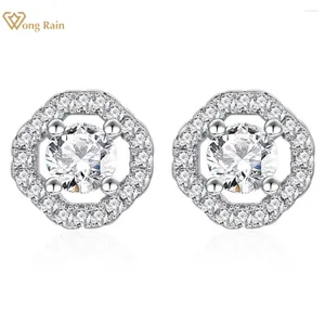 Studörhängen Wong Rain 925 Sterling Silver Round Cut 5 mm Lab Sapphire Gemstone Ear Studs For Women Wedding Party Fine Jewelry