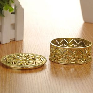 1pc Hollow Gold Box Box Box Cowelry Storage Table Table Creative Wedding Candy Box Feeding Party Forniture