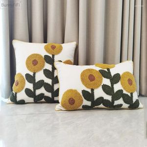 Cuscino Copertura di girasole 45x45 cm Decorazione per la casa con ago floreale per il divano del letto del soggiorno