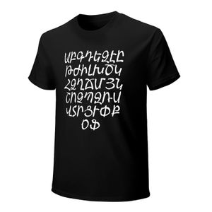 その他のデザインアルメニアのアルファベットアルメニアレターメンズTシャツティーTシャツOネックTシャツ女性男の子服100％コットン