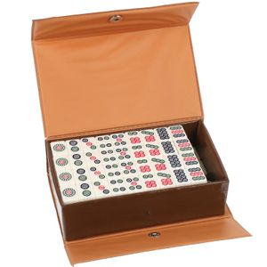 Mahjong Game Set Chinese MAH Mini Jongg Portable Tiles Sets Travel Jong Majiang Kit traditionelle klassische Party Brettspiele Fliesen 240401