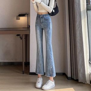 Women's Jeans 2024 Spring And Summer High-Waisted Split Micro-Speaked Ankle-Length Loose Wide Leg Casual Pants