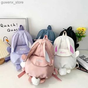 Backpacks Fashionable Rabbit Portable Childrens Travel Cute Boy and Girl School Book Backpack Lage Y240411