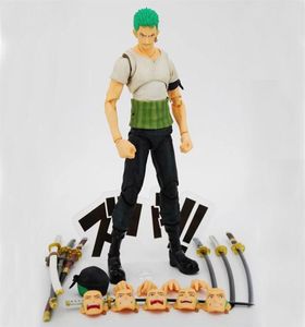 Anime One Piece Roronoa Zoro Passado Variável Azul caixa de 18 cm PVC Figura Coleção Modelo Doll Toys Presente X0503306K8043024