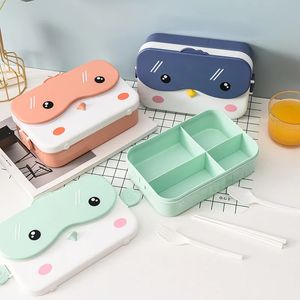 Skolbarn Bento Lunch Box Rectangular Leakproof Plastic Cartoon Anime Portable Microwave Food Container School Child Lunch Box