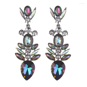 Dingle örhängen mode Big Crystal Drop Earring for Women Party Jewelry Boho Elegant Long Statement Femme Christmas Gifts