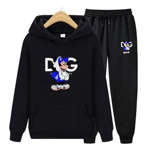 Herrspåriga vår- och höstens mäns uppsättningar tecknade tryckta herr- och kvinnors tröja hoodie casual sports jogging kawaii kläder