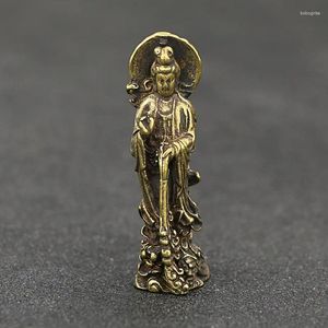 装飾的な置物ブラースガンニンブッダホーム装飾銅bodhisattva Sculpture Statue bronze Office Ornaments Crafts Keychain Pendant