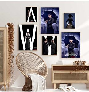 Środa Addams Plakaty filmowe American Fantasy Comedy Dramat TV Drama Płótna gra malarska zdjęcia ścienne do sypialni Art Home Decor