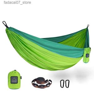 Hängmattor Portable Nylon Paraply Fabric Single and Double Size Outdoor Camping Handing Garden Pendantsq1