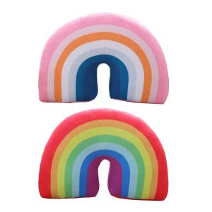 Animais Pillow Toy em forma de arco -íris Kids Kids Rainbow U Shape Pillow Neck Cushion Cabeça Support Child Sleeping Plush Toy