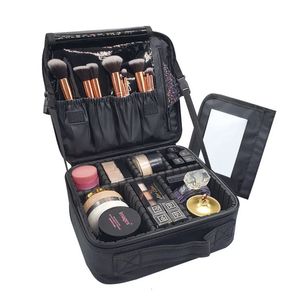Hochwertige Make -up -Hülle Marke Travel Cosmetic Bag für Frauen tragbare Schönheit Frauen Make -up Storage Box Nagel Werkzeug Koffer 240408