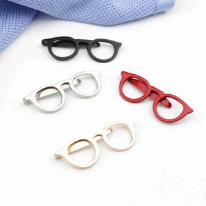 Tie Clips 4 Color Fashion Metal Glasses Tie Clip Mens Suit Dress Shirt Collar Mens Commercial Necktie Clips Pin Clothing Accessories Y240411