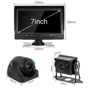 7 inch AHD 4 Channels Split Screen Truck Bus DVR Recorder Monitor Backup Camera with BSD AI Smart Blind Zone Radar Alarm