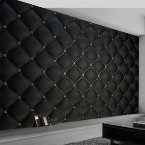 Popa de parede PO personalizada 3d Luxo preto Roll Roll Mural Sala de estar TV SOFA BASHOOM DECORE DOME