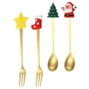 Spolsore per tavolini di Natale cucchiaio di miscelazione El Pratico Coffee Gift Gelato Cake Fork Dessert in acciaio inossidabile