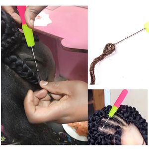 MISIE 1PCプラスチックハンドルラッチかぎ針編みフックカラフルな髪の織り針さまざまなサイズ編み針修理縫製ツール