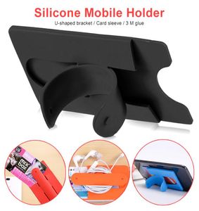 Silicone Touch U Type Bandage Card cover Bracket Phone Holder Stand Lazy stent universal for mobile phone1634267