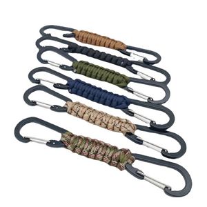 Utomhus paraply rep bil lanyard nyckelring klättra nyckelring taktisk överlevnad verktyg karabiner krok sladd ryggsäck spänne