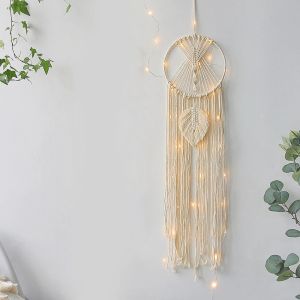 Nordisk Dreamcatcher Tapestry Macrame Dream Catcher Hanging Wall Pendant Woven Bohemian Tassel Tapestry For Home Room Decor