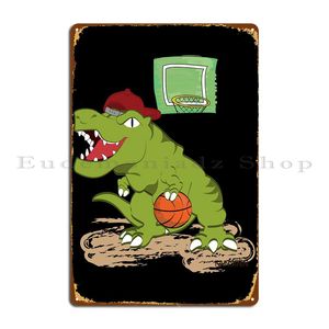 Trex Dinosaur Basketball Metal Place Club Classic Classic Vintage Cinema Tin Sign Poster