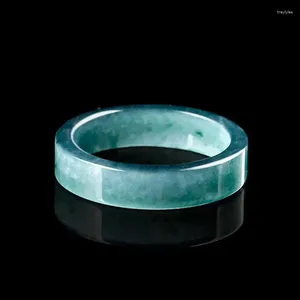 Klusterringar naturligt blå vatten jade ring män kvinnor läker ädelsten fina smycken äkta myanmar jadeite högklass A burma jades