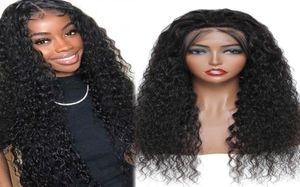 Long 13x4 Lace Front Human Human Wigs com cabelos para bebês pré -arrancados 180 210 Densidade Perucas de renda reta onda corporal Water Kinky Curly 9408977