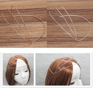 Glatte Metall -Stirnbänder Frauen Haar DIY Bastelblanke dünner Stahl Draht Rahmen Haarband -Stirnbänder Weihnachtsgeschenk Golden Silver Dropship