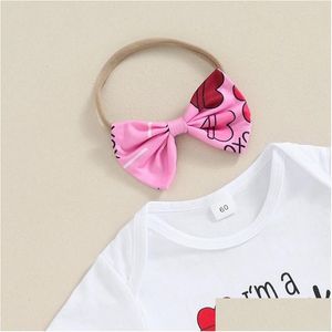 Clothing Sets Born Baby Girl Christmas Outfits 3 6 12 18 Months Romper Bell-Bot Headband Infant Clothes Set Drop Delivery Kids Materni Otgne