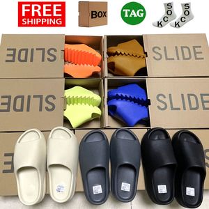 Designer Slides Onyx Bone Sandals Foam Runners Women Mens Beach Sliders Sand Slippers Azure Flax Pure Harts Soot Core Shoes Ogslide001