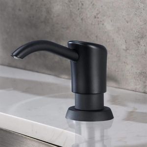 Dispensador de sabão líquido acabamento elegante preto e ampla compatibilidade de cozinha fácil de limpar