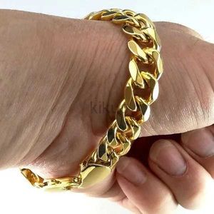 Bangle Mens Jewellery Domineering 8 Inches Stainless Steel Curb Cuban Link Chain Bracelets for Men Women Hip-hop Punk Party Jewelry 24411