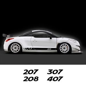 För Peugeot RCZ 307 Rifter 308 208 207 206 407 3008 108 Bildörr Sidklistermärken och dekaler Auto Exteriör Styling Accessories