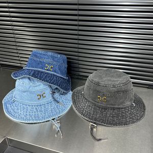 Cowboy Classic Designer Bucket Hat Metal Letter Women's Fisherman Hatts With DrawString Justerbar strandhatt Mäns bergsklättringshattar