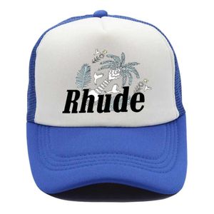 Zielona siatka patchwork baseball czapka kobiety haft haft unisex kolekcje Rhude Casual Truck Hat Regulble Rhude Bonnet 118 885