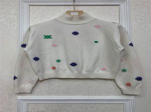 Kobiety z dzianiny wełniany pullover jesień dziewczyny wełna z małą literą okrągłą szyję koszulę super elastyczne modne kwiat7694045