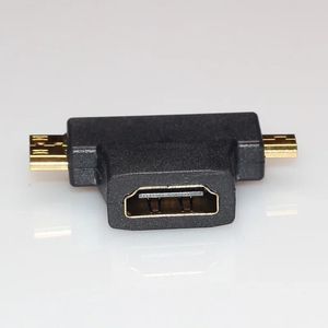 2024 Nya nya nya mini/micro/HDMI-kompatibla 2 i 1 Adapter Male Tofemale Connector Extender HDMI-kompatibel kabelförlängningsadapter