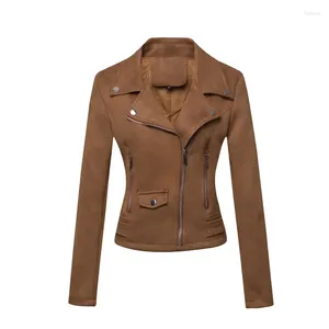 Women's Leather 2024 European And American Motorcycle Coat Short Fit Suede Jacket Women
