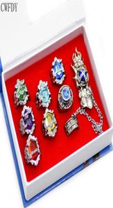 Eheringe 7pcsset Fashion Schmuck Ring Katekyo Hitman Reborn Sawada Tsunayoshi Anime Cosplay Ausgola für Männer Frauen Kinder Geschenk7116292